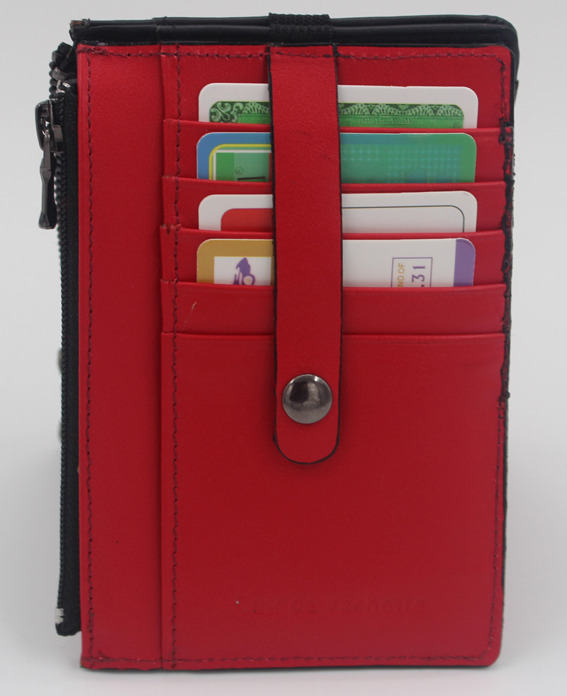 Potre carte en cuir rouge