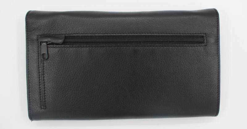 Porte chéquier en cuir vachette noir – Image 3