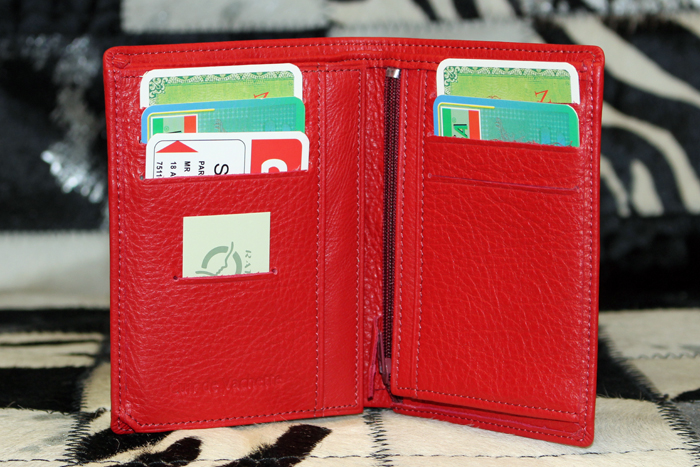 Portefeuille cuir vachette rouge – Image 2