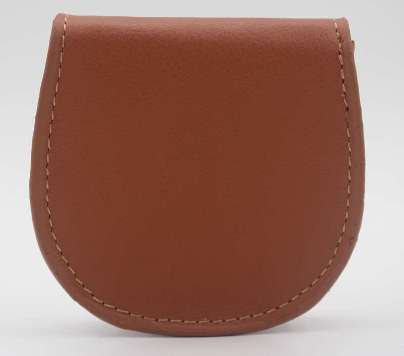 Porte monnaie en cuir camel – Image 2