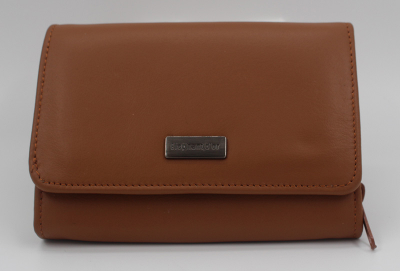 Portefeuille en cuir camel