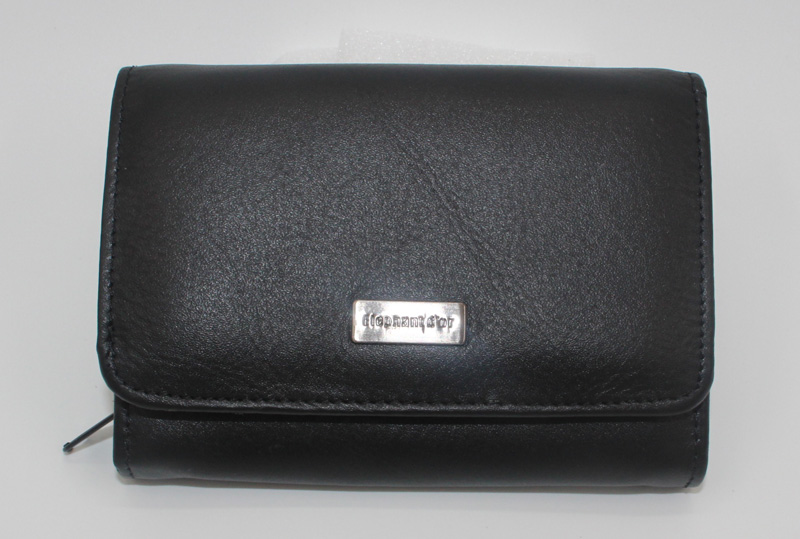 Portefeuille en cuir noir