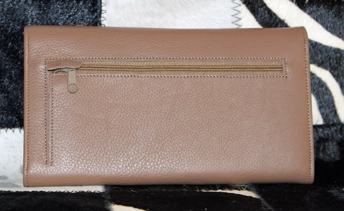 Porte chéquier cuir vachette taupe – Image 2