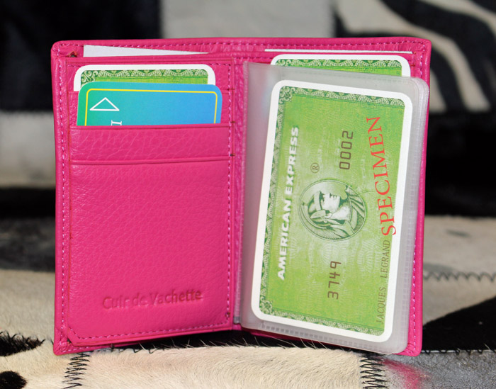 Portefeuille cuir vachette rose – Image 2