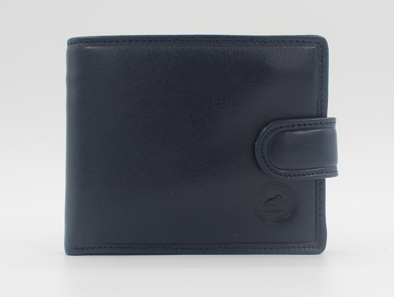 Portefeuille cuir vachette bleu
