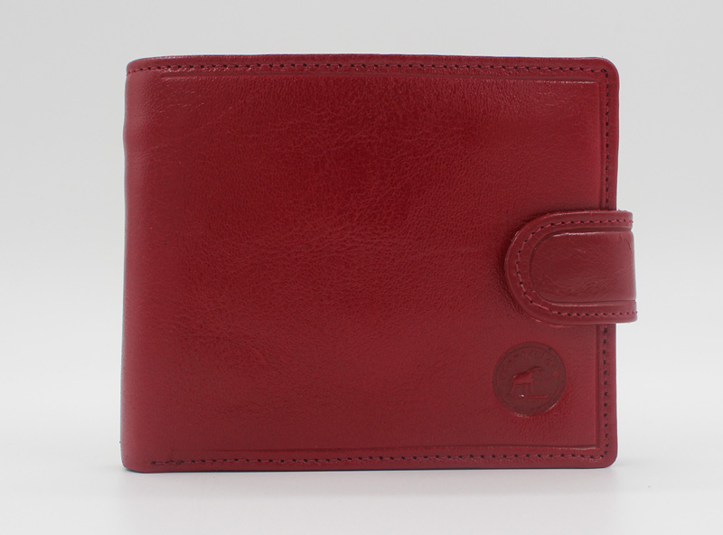 Portefeuille cuir vachette rouge