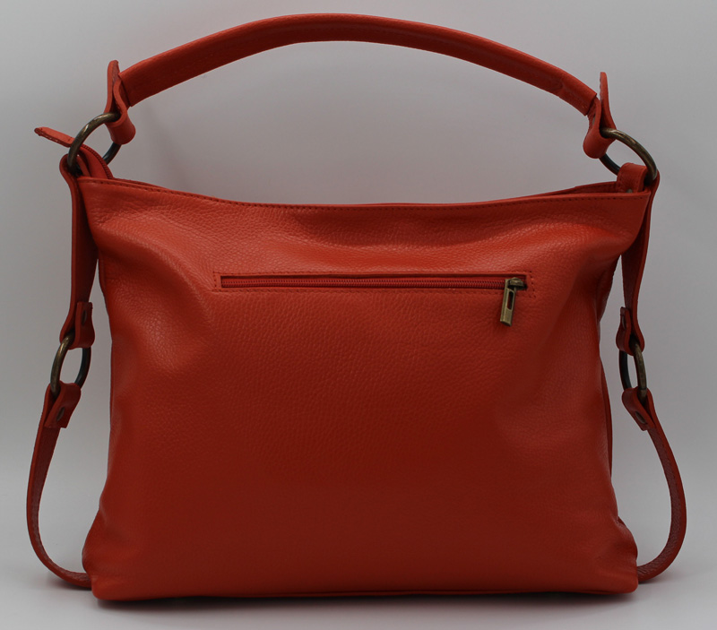 Sac à main en cuir vachette orange