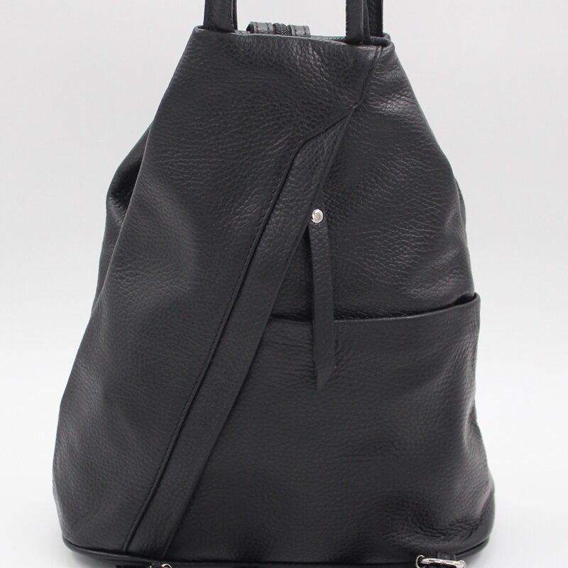 Sac à main cuir grainé noir