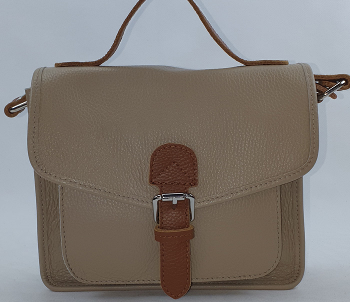 Sac à main en cuir beige