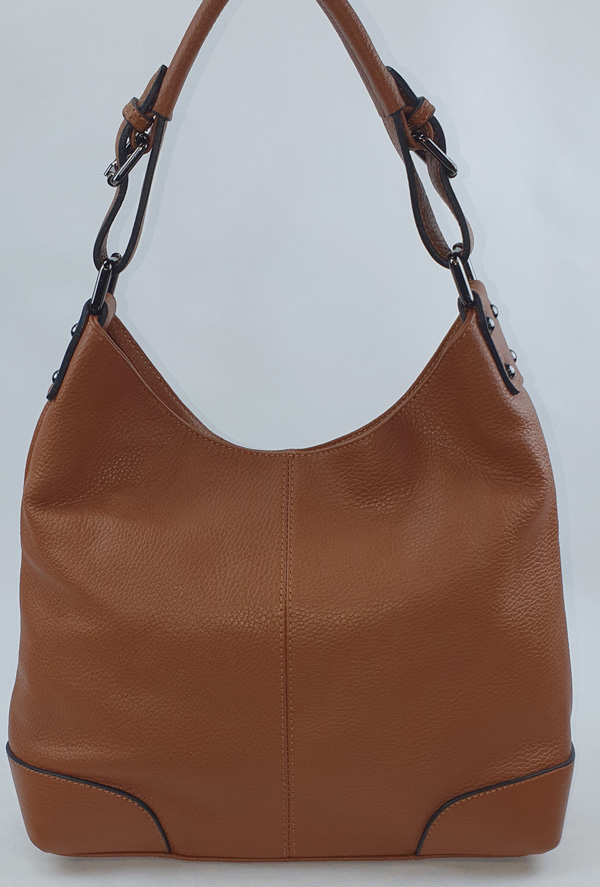 Sac à main en cuir camel