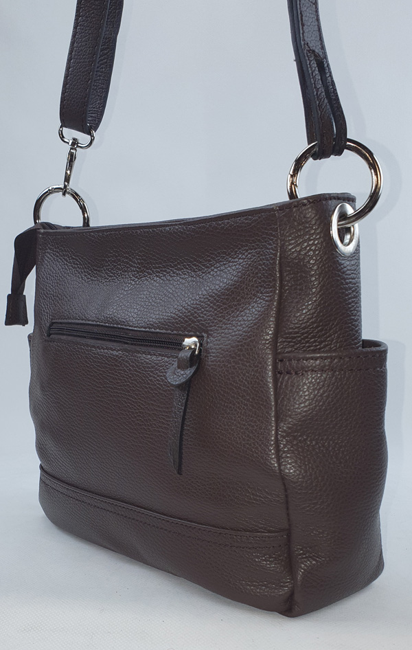 Sac à main en cuir marron foncé – Image 4
