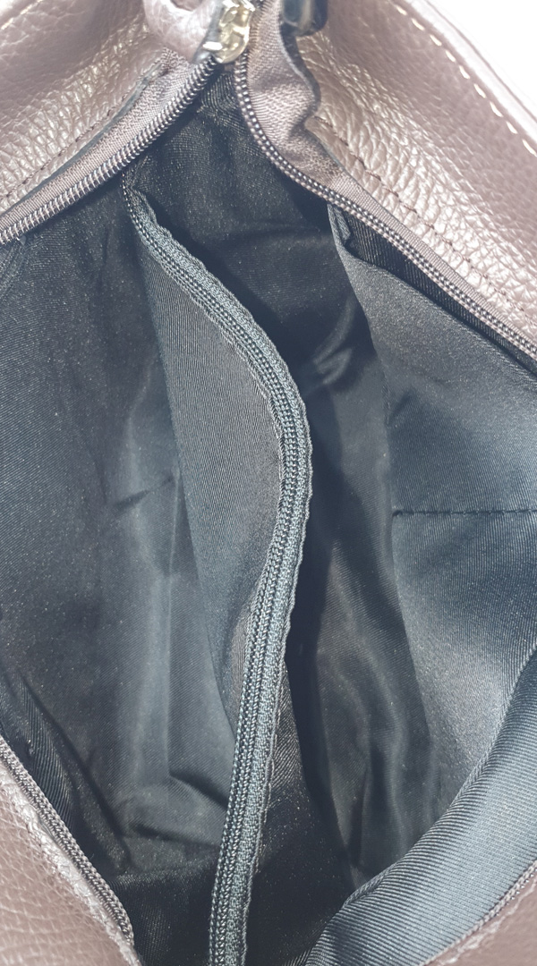 Sac à main en cuir marron foncé – Image 5