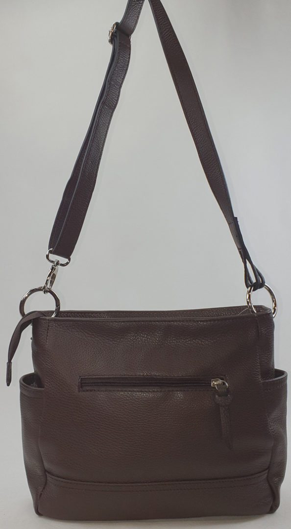 Sac à main en cuir marron foncé – Image 3