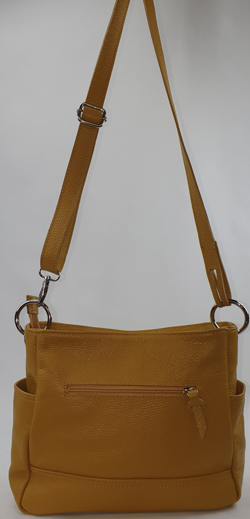 Sac à main en cuir moutarde – Image 3