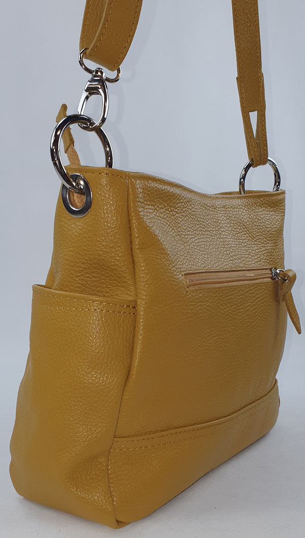 Sac à main en cuir moutarde – Image 4