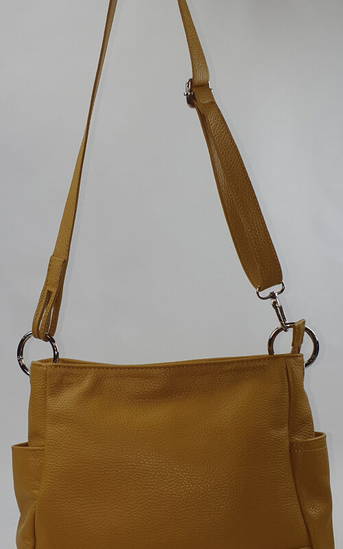 Sac à main en cuir moutarde