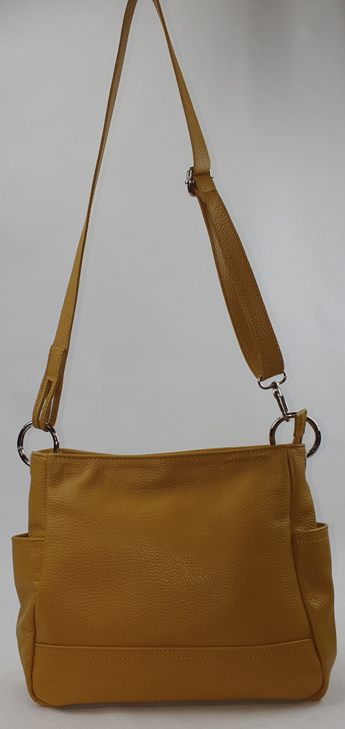 Sac à main en cuir moutarde