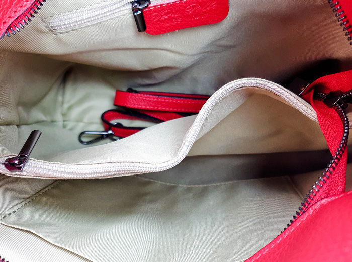 Sac à main cuir grainé rouge – Image 7