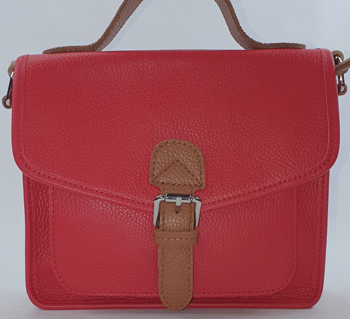 Sac à main en cuir rouge