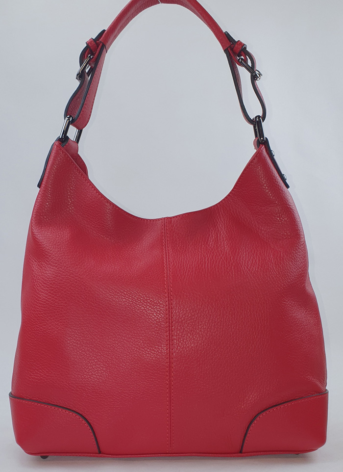 Sac à main cuir grainé rouge