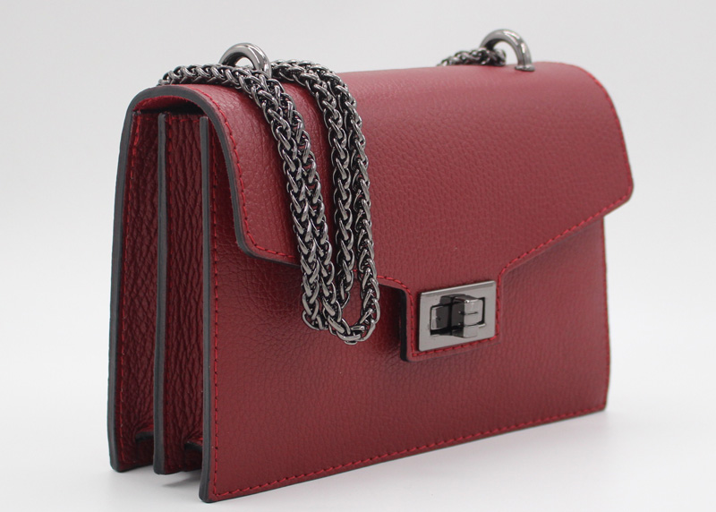 Sac à main en cuir de vachette rouge59 – Image 2