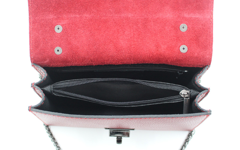 Sac à main en cuir de vachette rouge59 – Image 4