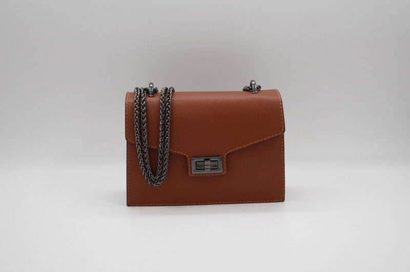 Sac à main en cuir de vachette camel