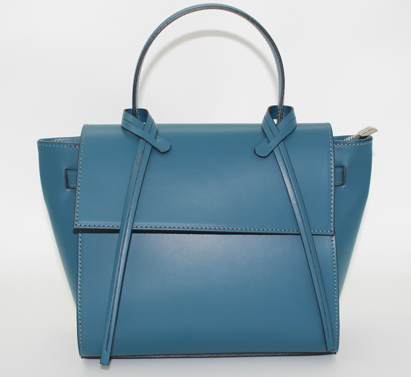 Sac à main en cuir vachette bleu