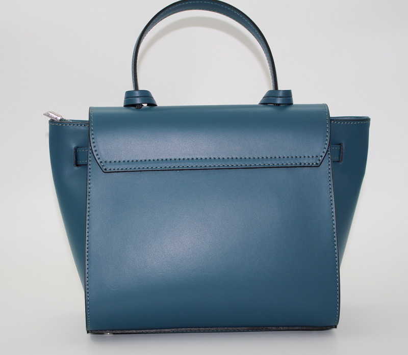 Sac à main en cuir vachette bleu – Image 5
