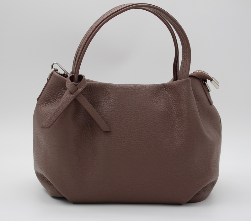 Sac à main en cuir vachette marron – Image 4