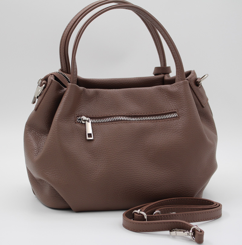 Sac à main en cuir vachette marron