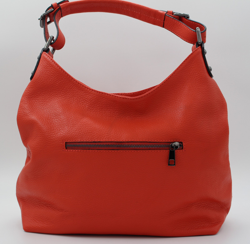 Sac à main en cuir vachette orange – Image 3