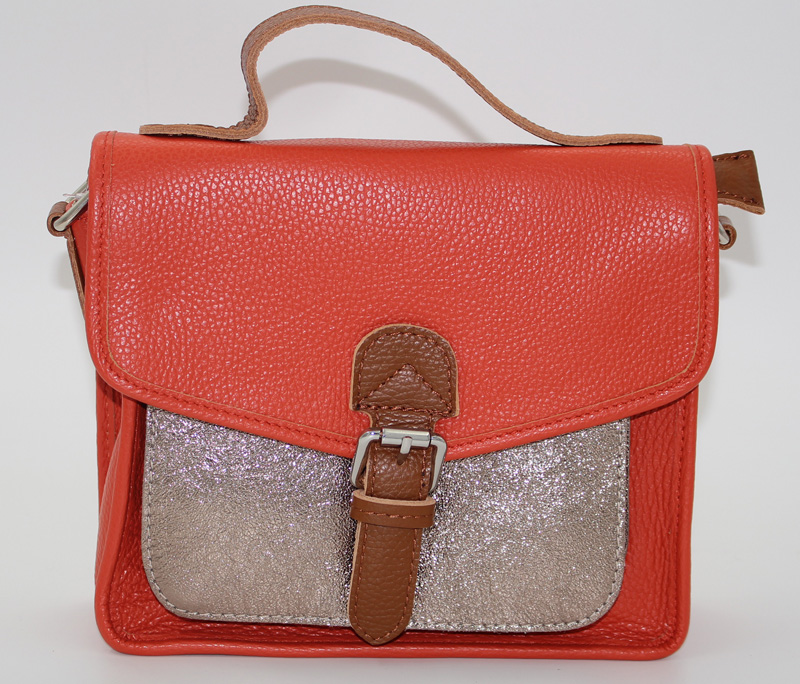 Sac à main en cuir orange
