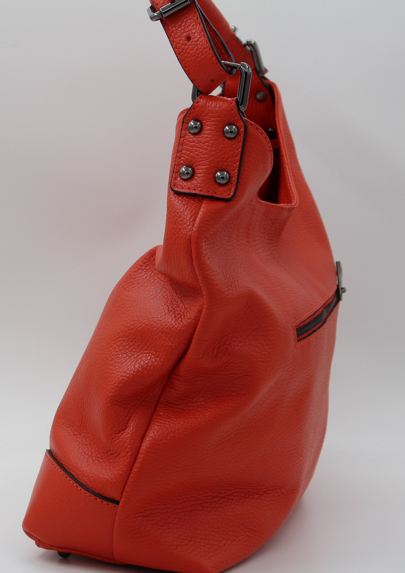 Sac à main en cuir vachette orange – Image 2