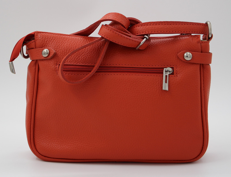 Sac à main en cuir vachette orange
