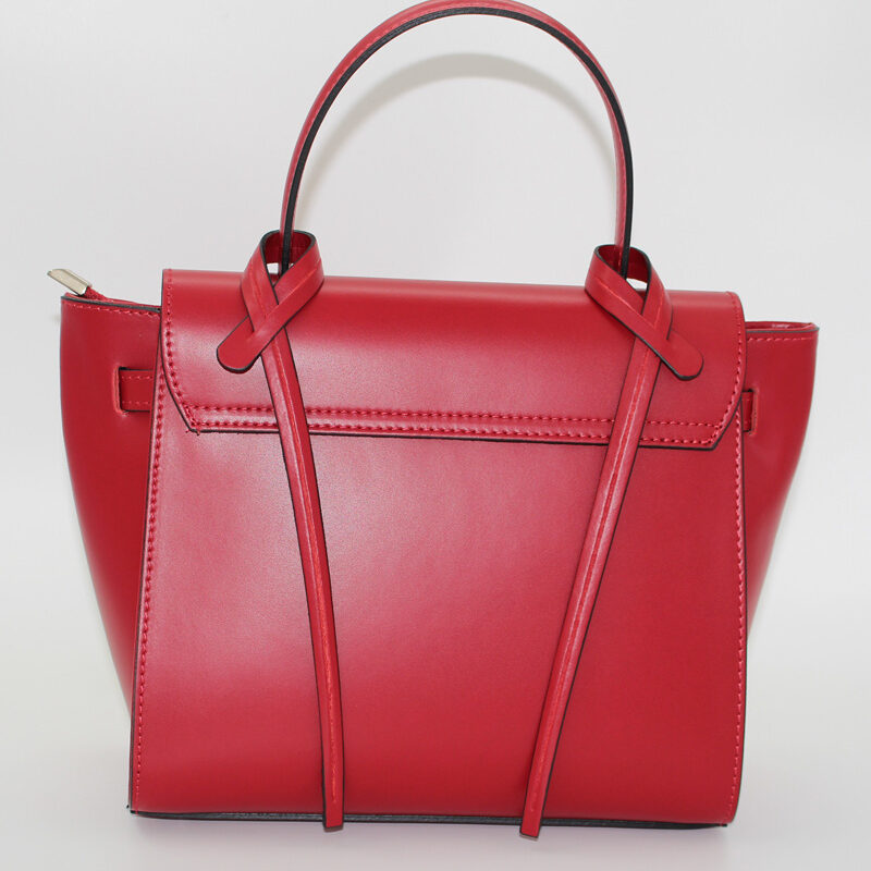 Sac à main en cuir vachette rouge