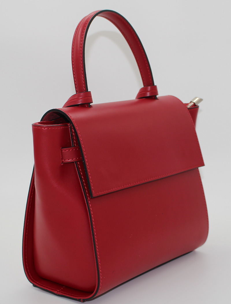 Sac à main en cuir vachette rouge – Image 2