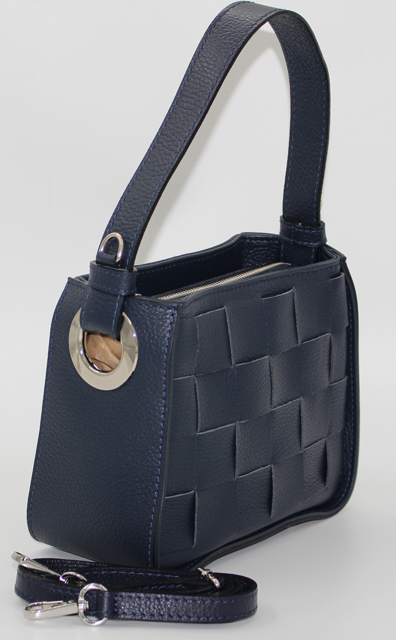 Sac à main en cuir bleu – Image 2