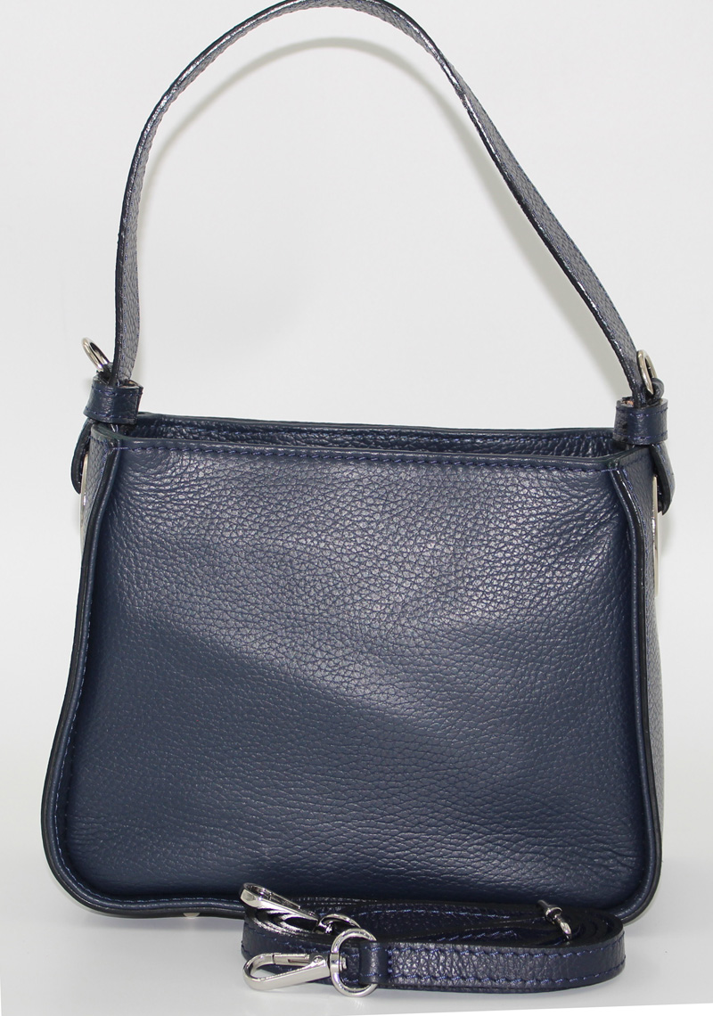 Sac à main en cuir bleu – Image 3
