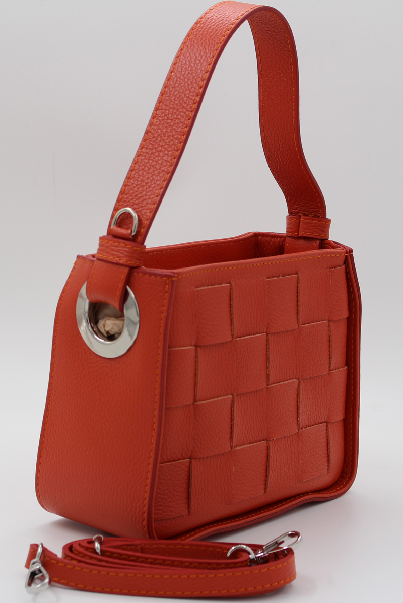 Sac à main en cuir orange – Image 2