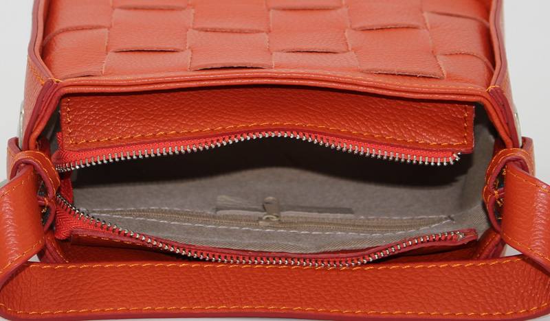 Sac à main en cuir orange – Image 4