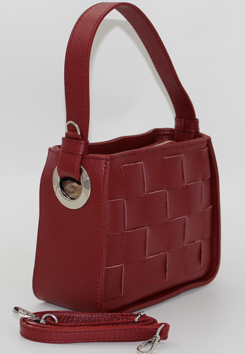 Sac à main en cuir rouge – Image 2