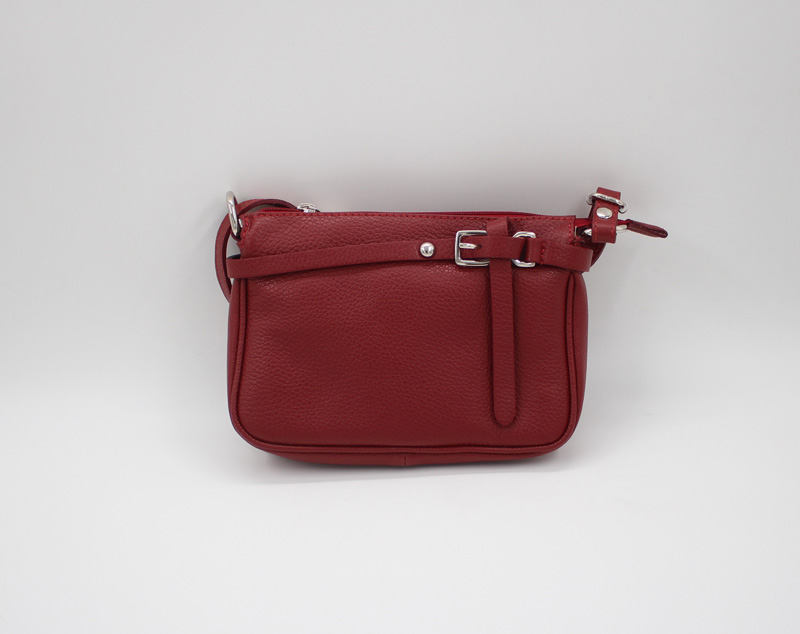 Pochette cuir vachette rouge bordeaux