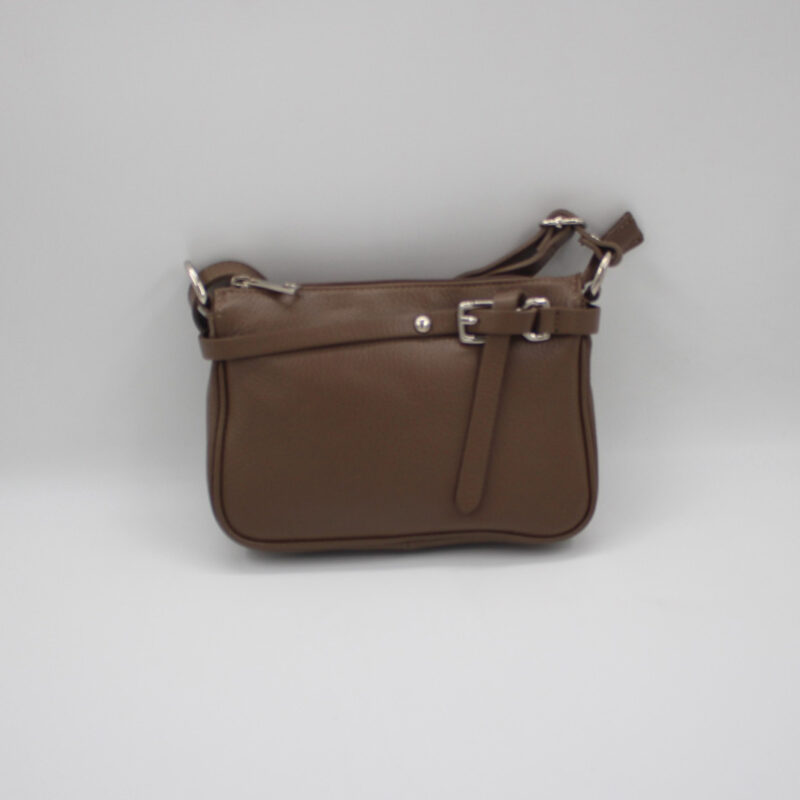 Pochette cuir vachette taupe