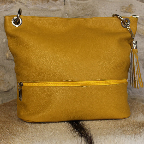 sac à main en cuir jaune