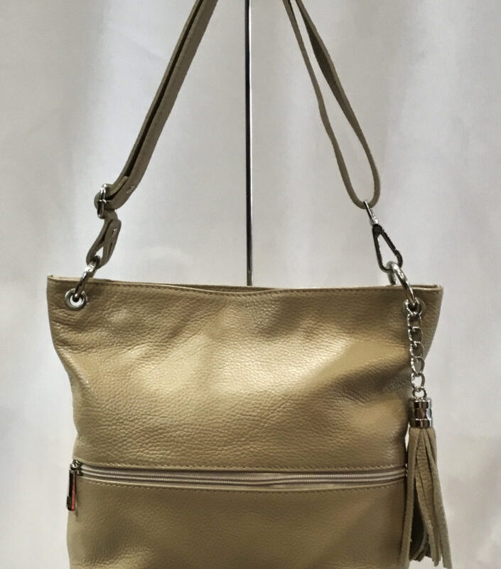 Sac à main en cuir beige