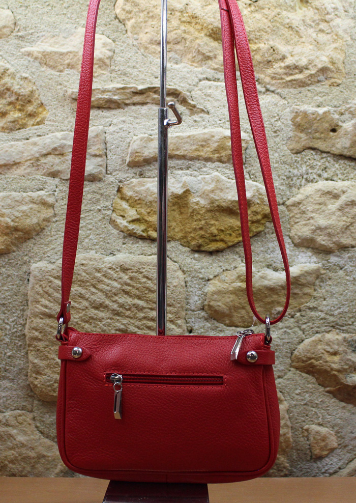 Pochette cuir vachette rouge – Image 2