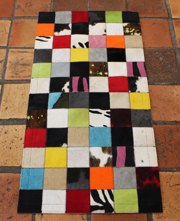 Tapis patchwork en peau