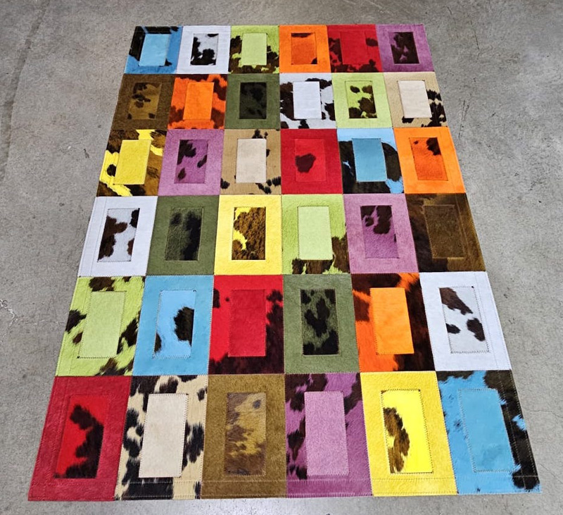 Tapis patchwork vachette rectangle 140x200