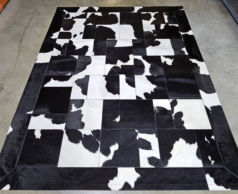 tapis  Patchwork blanc et noir 180x240